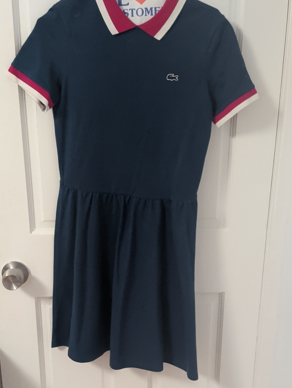 Lacoste Navy Dress with Pink and White Trim